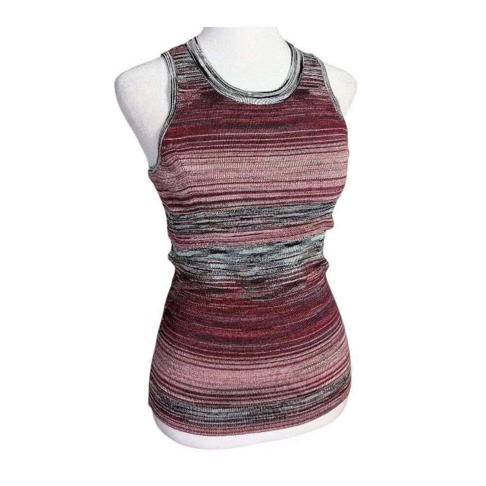 WHBM Space dye Red White & Black sweater knit sleeveless sweater tank womens S